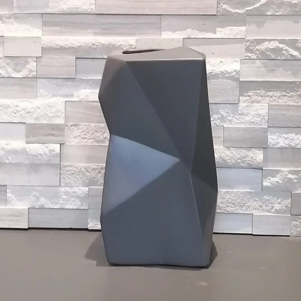 VASE CHIFFON Gris Mat 17x17x32