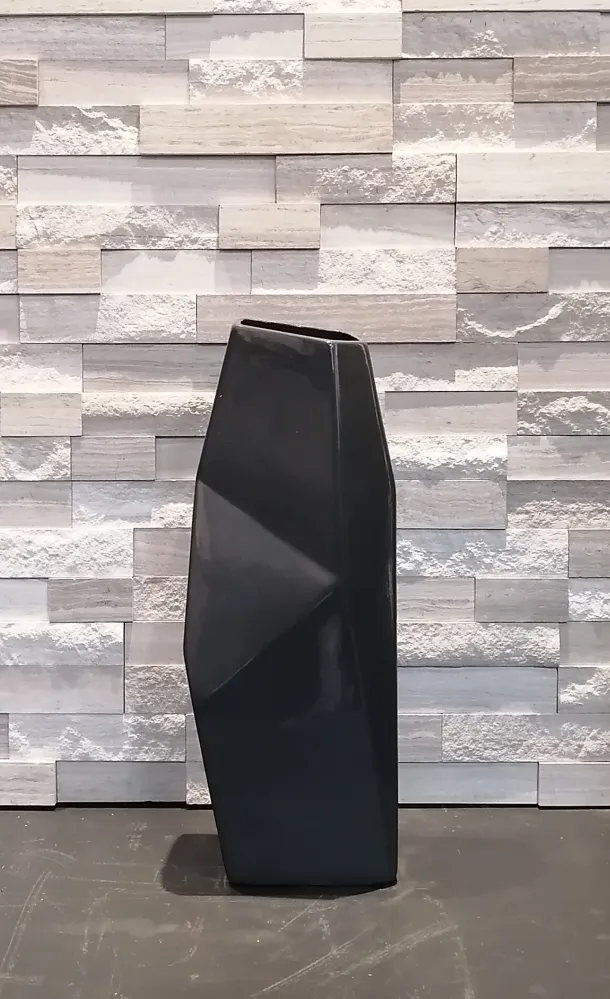 VASE GLACIER Gris Lustré 15x10x41