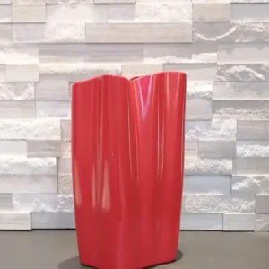VASE MARGUERITE Rouge Lustré 17x17x32