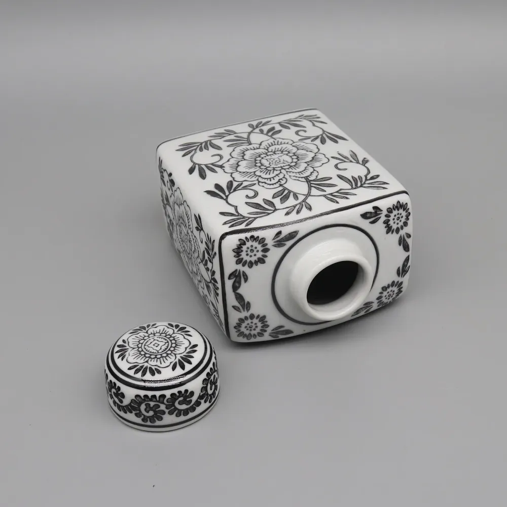 Vase plat en céramique émaillée moderne pour décoration intérieure