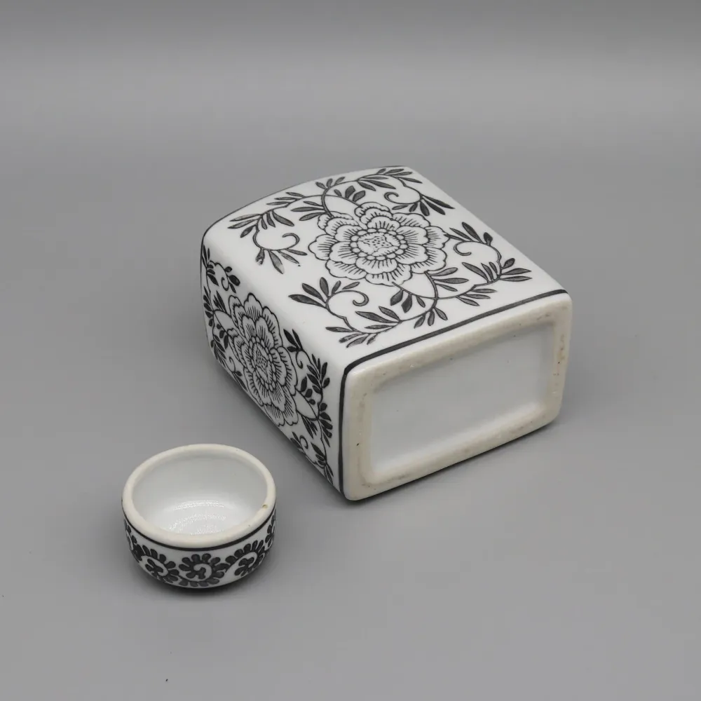 Vase plat en céramique émaillée moderne pour décoration intérieure
