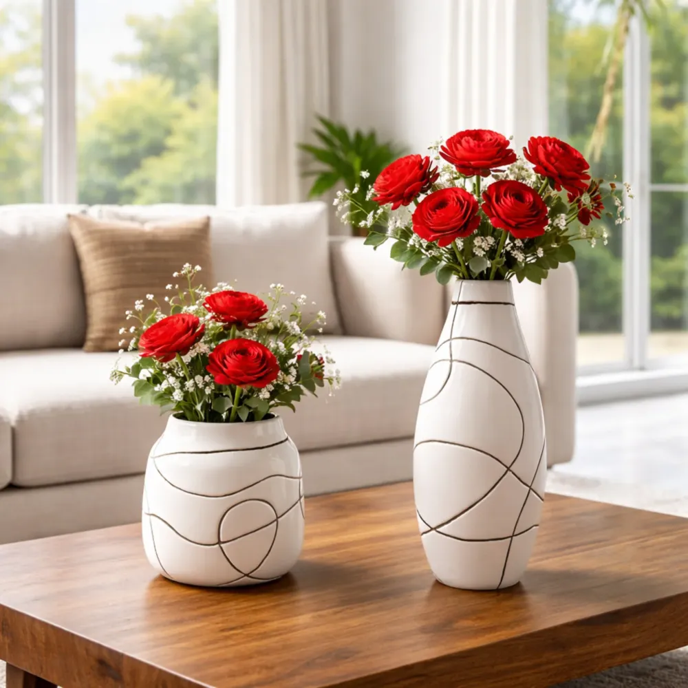 Vase en porcelaine, décoration salon, décoration mariage, décoration table