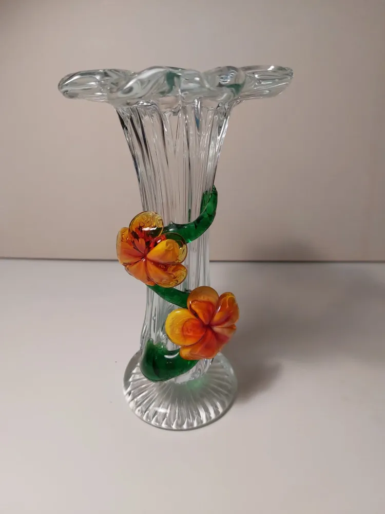 Vase soliflore en verre vintage