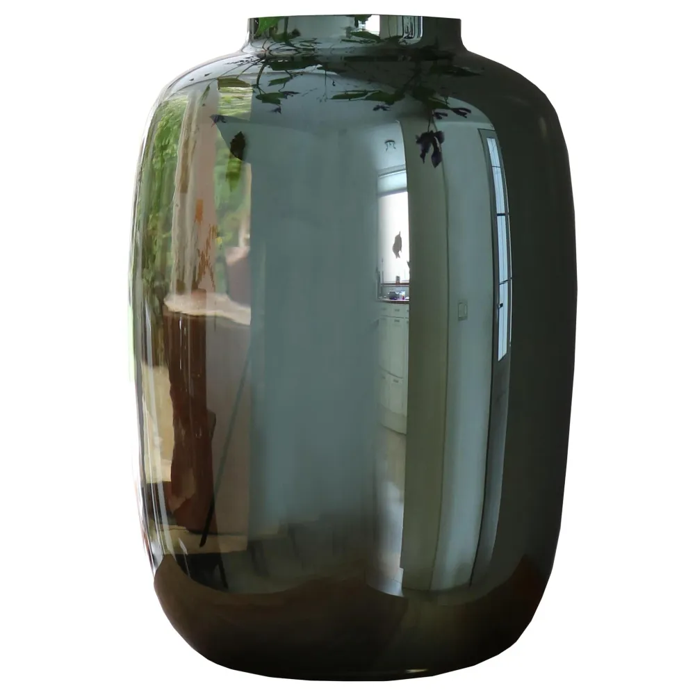 Vase en verre gris - h35cm, Ø25cm