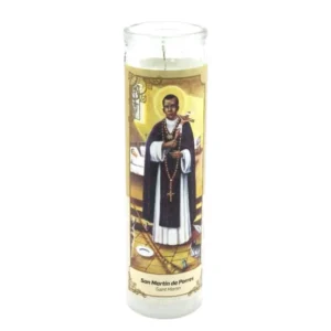 Veladora San Martin de Porres envase de vidrio 272gr