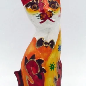 Chat orange en bois peint 15 cm Lebih vendor-unknown