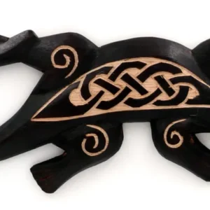 Salamandre / gecko mural en bois noir motif tribal africain 31 cm vendor-unknown