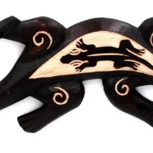 Salamandre murale en bois noir motif Gecko 30 cm vendor-unknown
