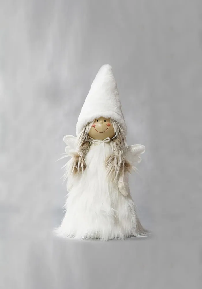 Verano Small Angel Furry Hat and Pigtails, White