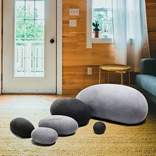 VERCART Gros Coussin de Sol Créatif Rond, énorme Pouf de Décoration pour Salon Terrasse, Coussin Decoratif 3D Imitation Pi...