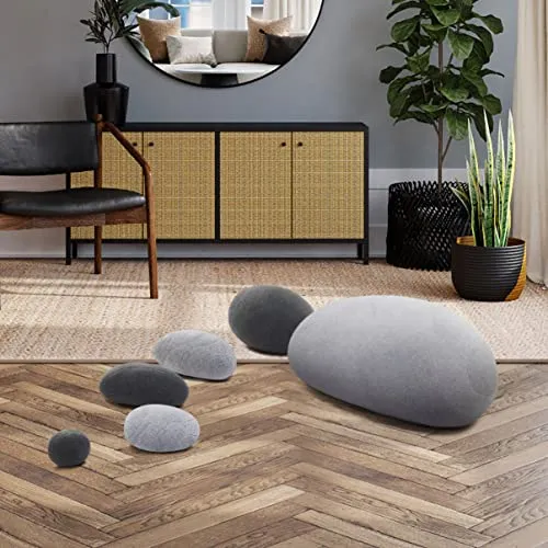 VERCART Gros Coussin de Sol Créatif Rond, énorme Pouf de Décoration pour Salon Terrasse, Coussin Decoratif 3D Imitation Pi...