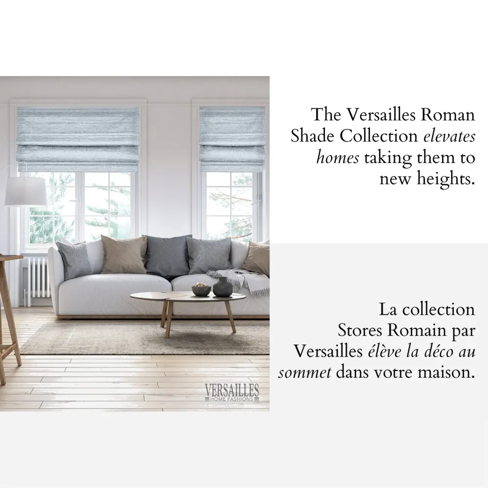 Versaille - Store Romain Sans Cordon, Collection Caesar, Tissu Assombrissant, Gris Pâle (Disponible en 7 Grandeurs) Versai...
