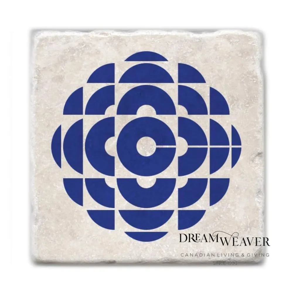 CBC Radio 1986-1992 Dessous de verre rétro en marbre Versatile