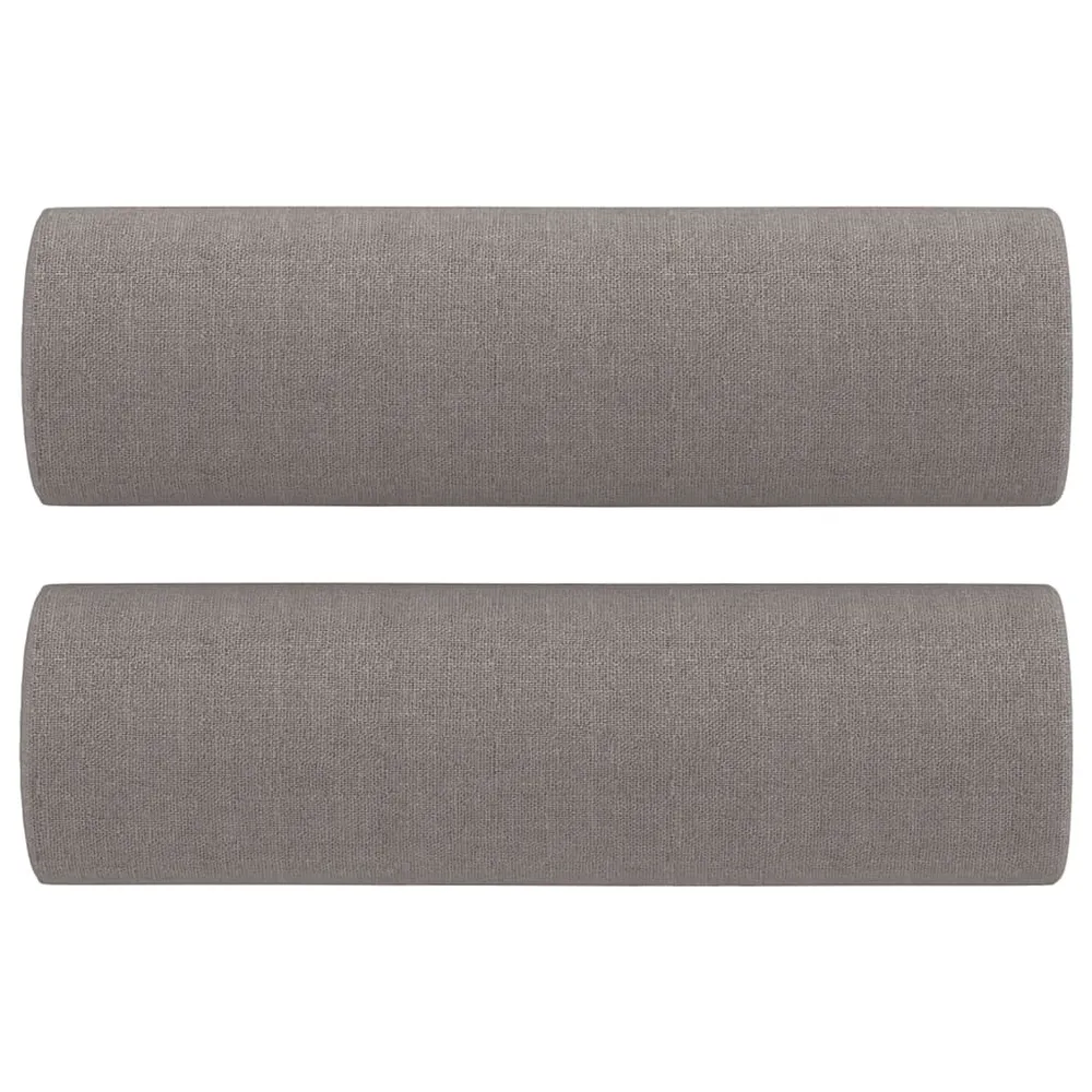 vidaXL Coussins décoratifs 2 pcs Taupe Ø15x50 cm Tissu