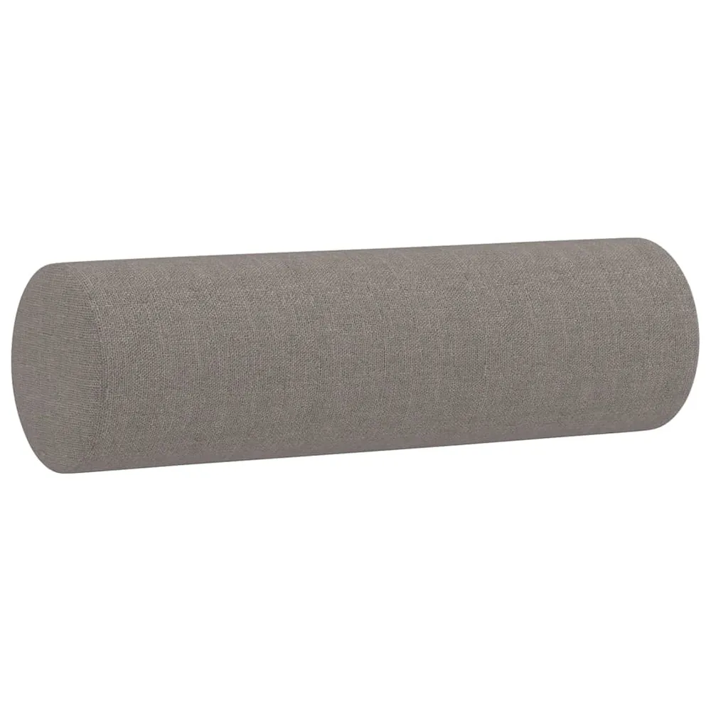 vidaXL Coussins décoratifs 2 pcs Taupe Ø15x50 cm Tissu