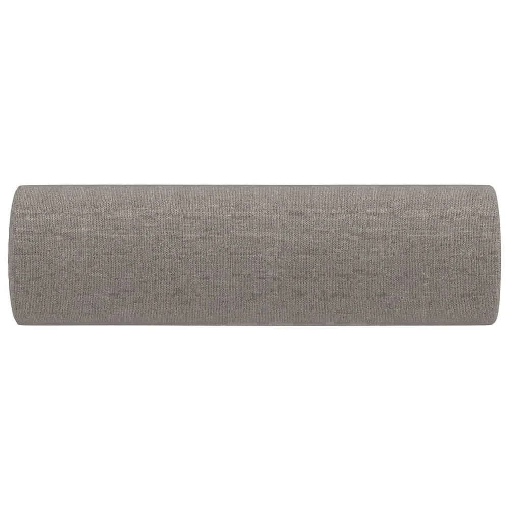 vidaXL Coussins décoratifs 2 pcs Taupe Ø15x50 cm Tissu
