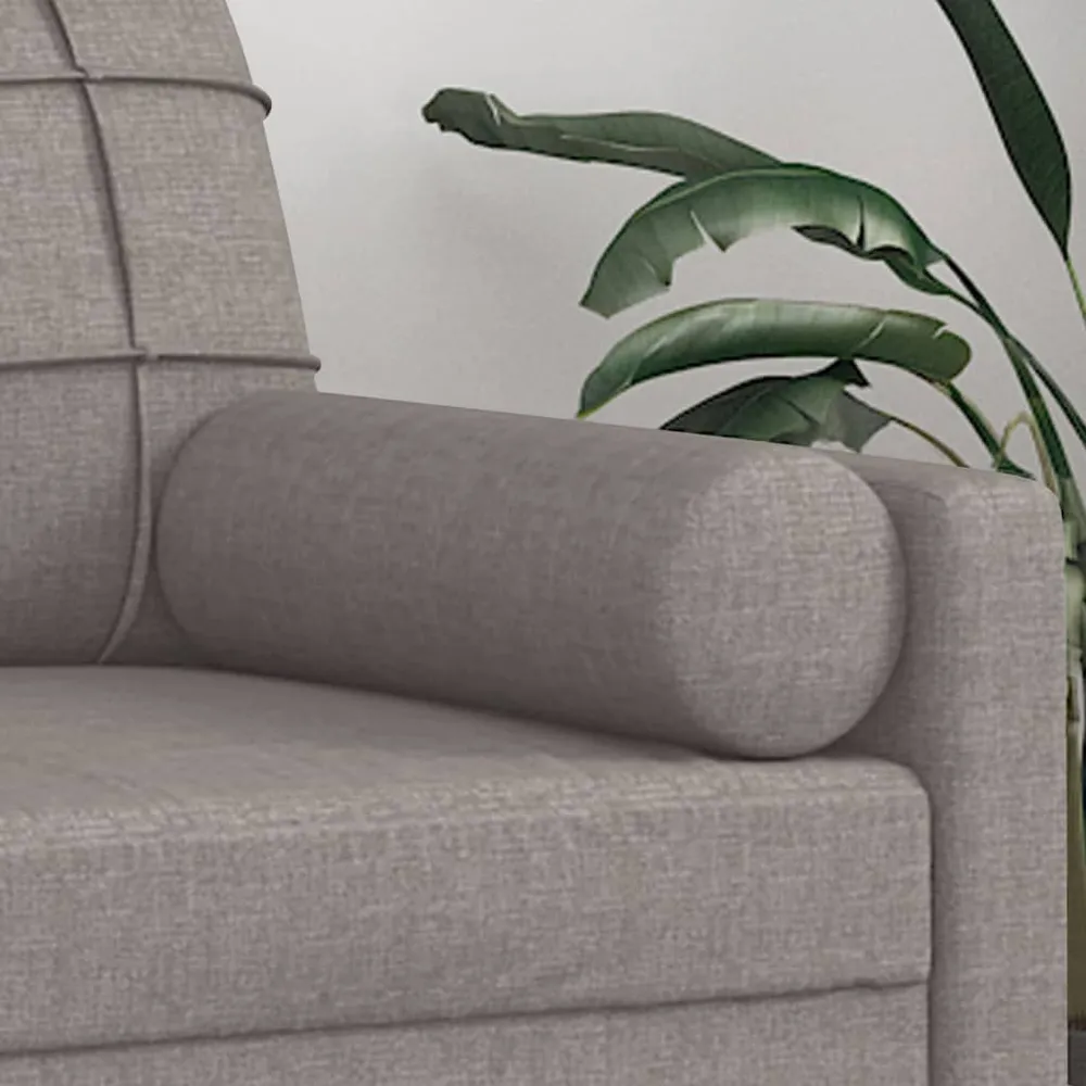 vidaXL Coussins décoratifs 2 pcs Taupe Ø15x50 cm Tissu