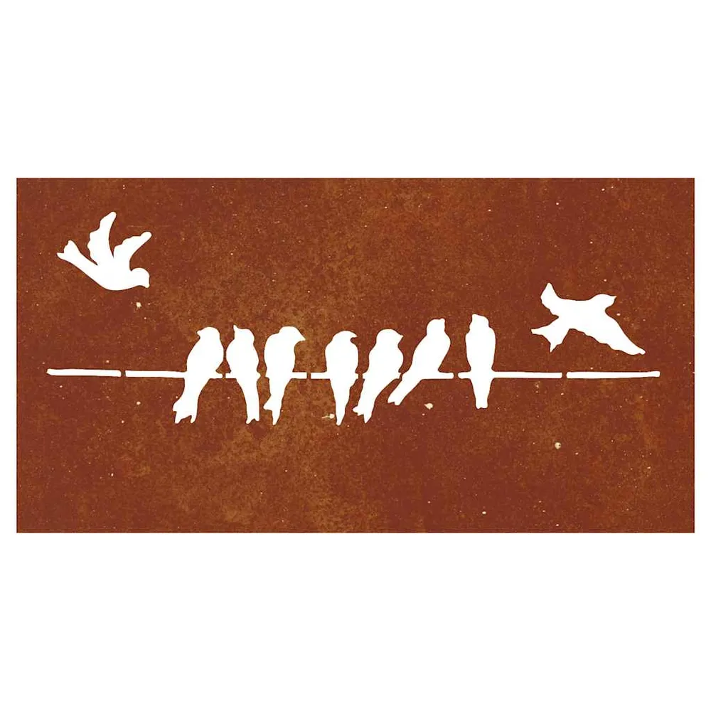 vidaXL Décoration murale jardin 105x55 cm acier corten design d'oiseau