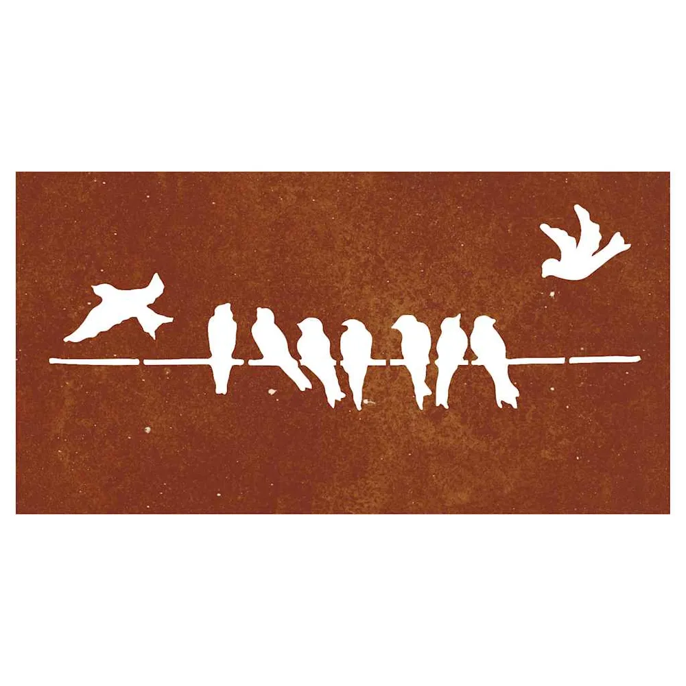 vidaXL Décoration murale jardin 105x55 cm acier corten design d'oiseau