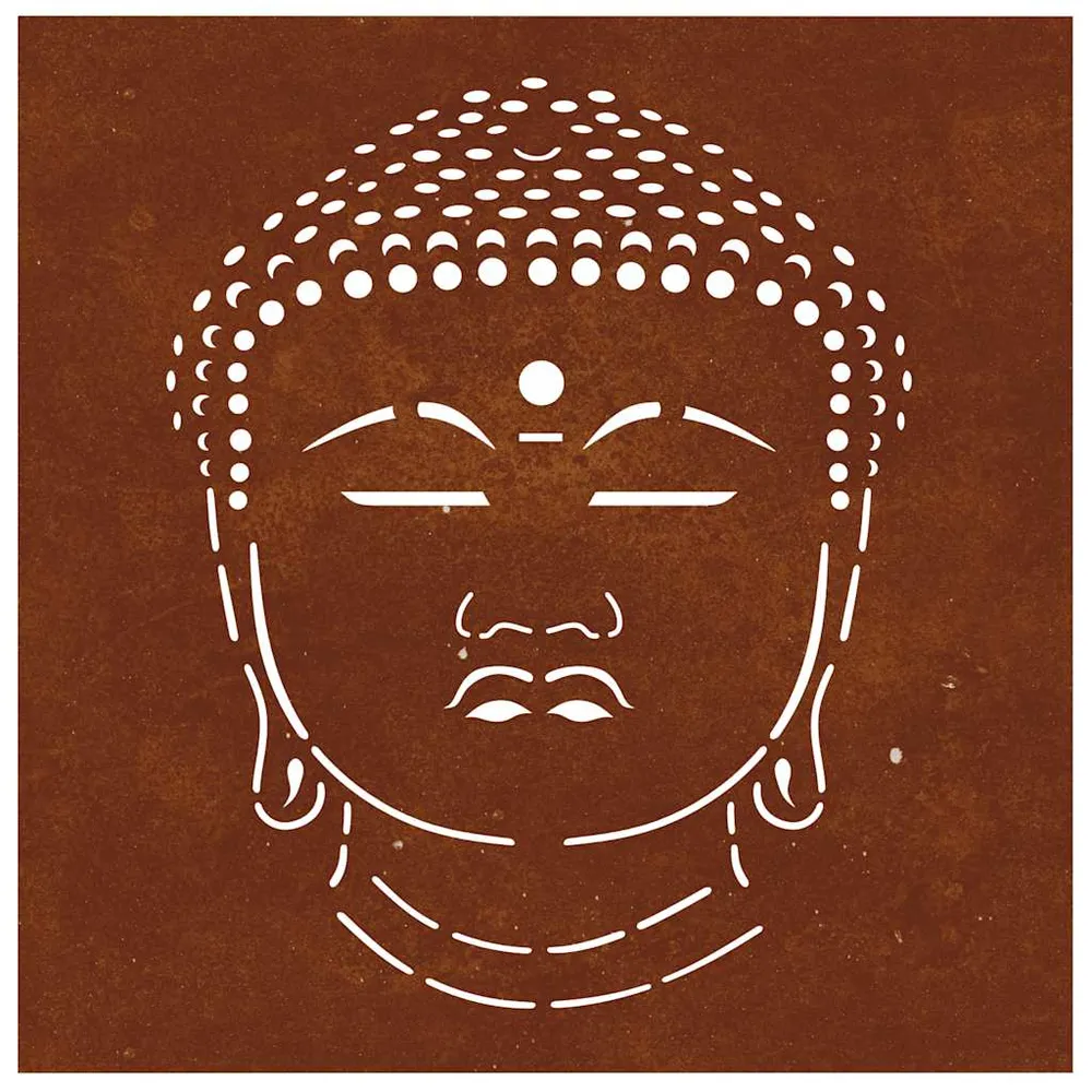 vidaXL Décoration murale jardin 55x55 cm motif de tête de bouddha