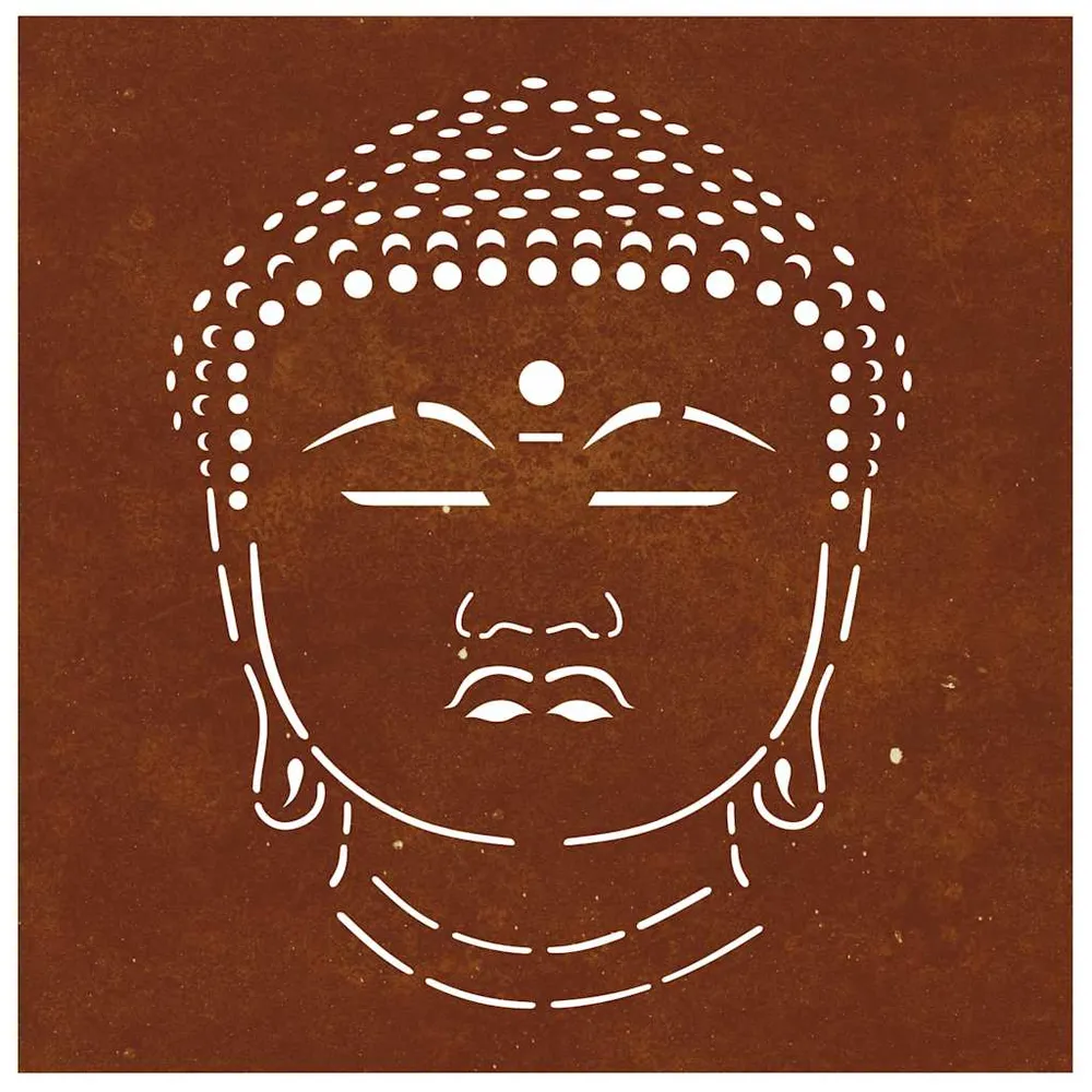 vidaXL Décoration murale jardin 55x55 cm motif de tête de bouddha