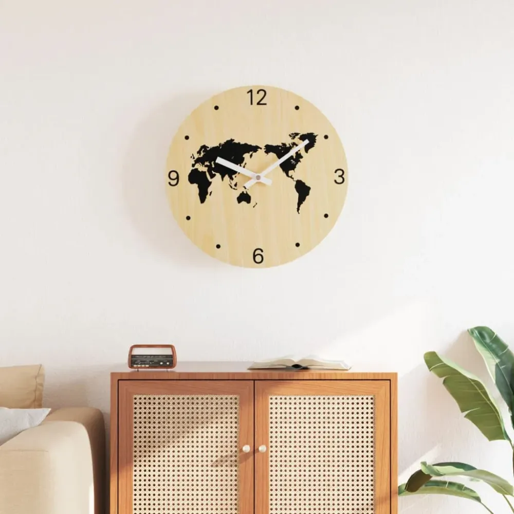 vidaXL Horloge murale jaune et noir Ø30 cm bois d'ingénierie
