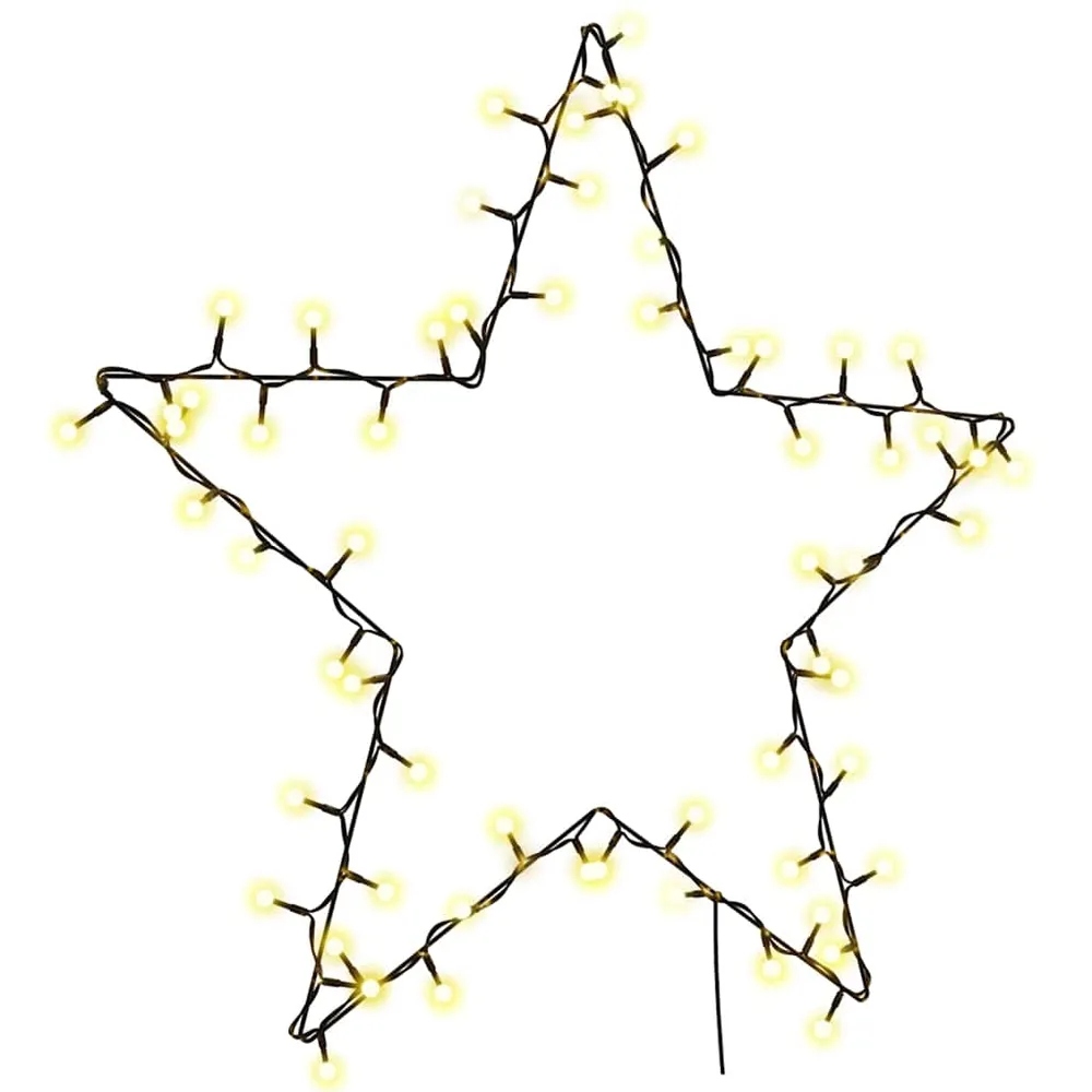 vidaXL Lumières de Noël silhouette d'étoile 80 LED blanc chaud