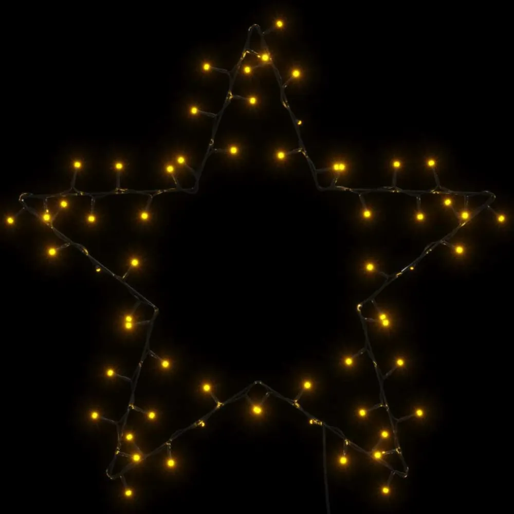 vidaXL Lumières de Noël silhouette d'étoile 80 LED blanc chaud