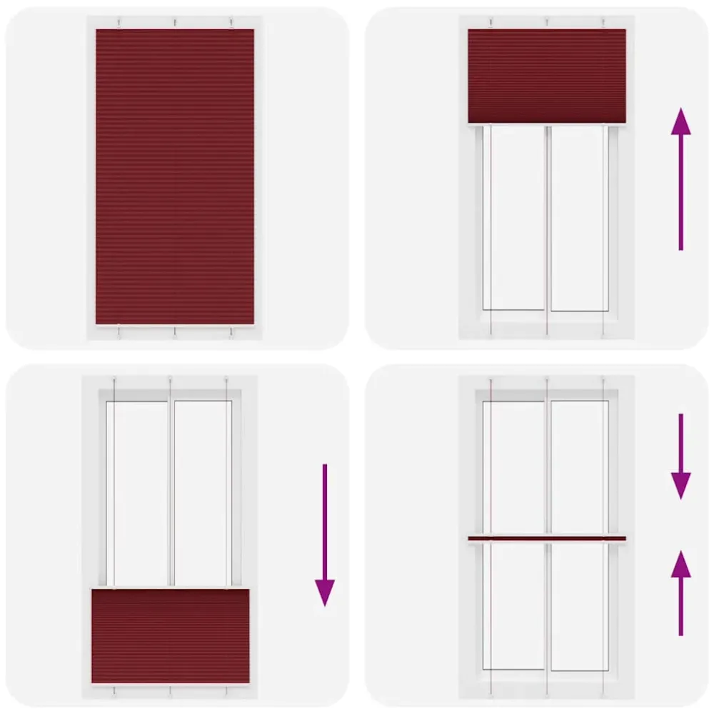 vidaXL Store plissé rouge bordeaux 105x200 cm largeur du tissu 104,4cm