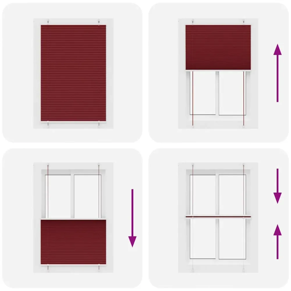 vidaXL Store plissé rouge bordeaux 90x100 cm largeur du tissu 89,4 cm