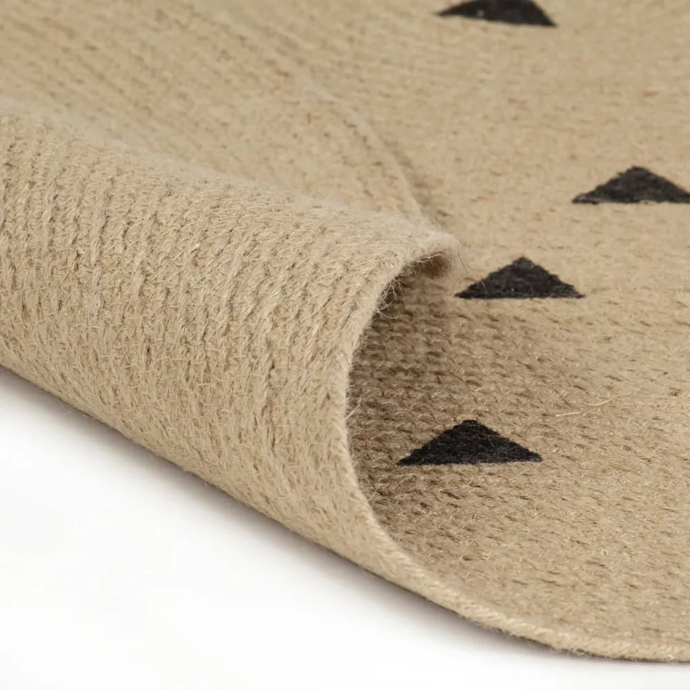vidaXL Tapis fait à la main Jute avec imprimé à triangles 120 cm