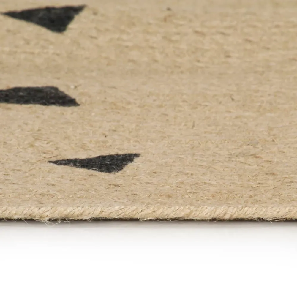 vidaXL Tapis fait à la main Jute avec imprimé à triangles 120 cm