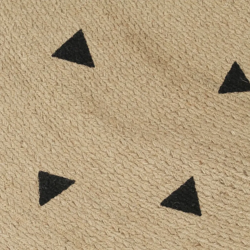 vidaXL Tapis fait à la main Jute avec imprimé à triangles 120 cm