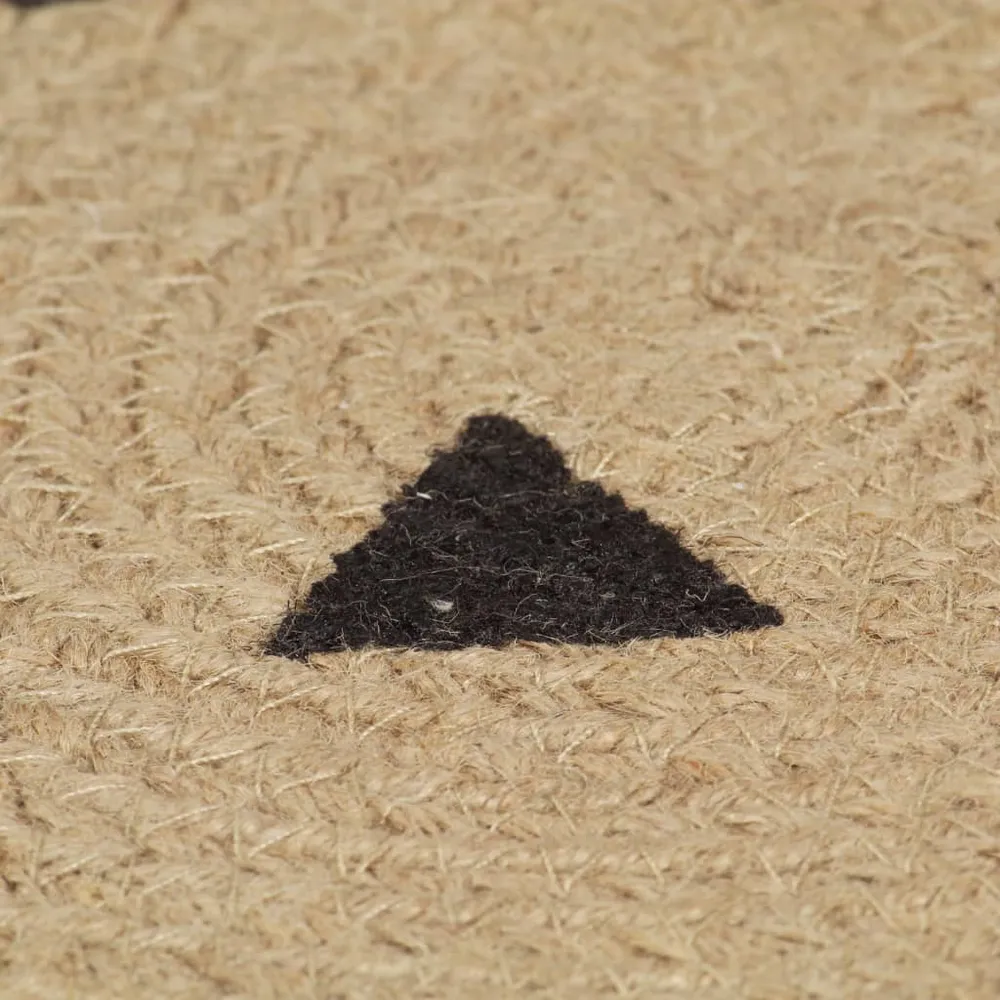 vidaXL Tapis fait à la main Jute avec imprimé à triangles 120 cm