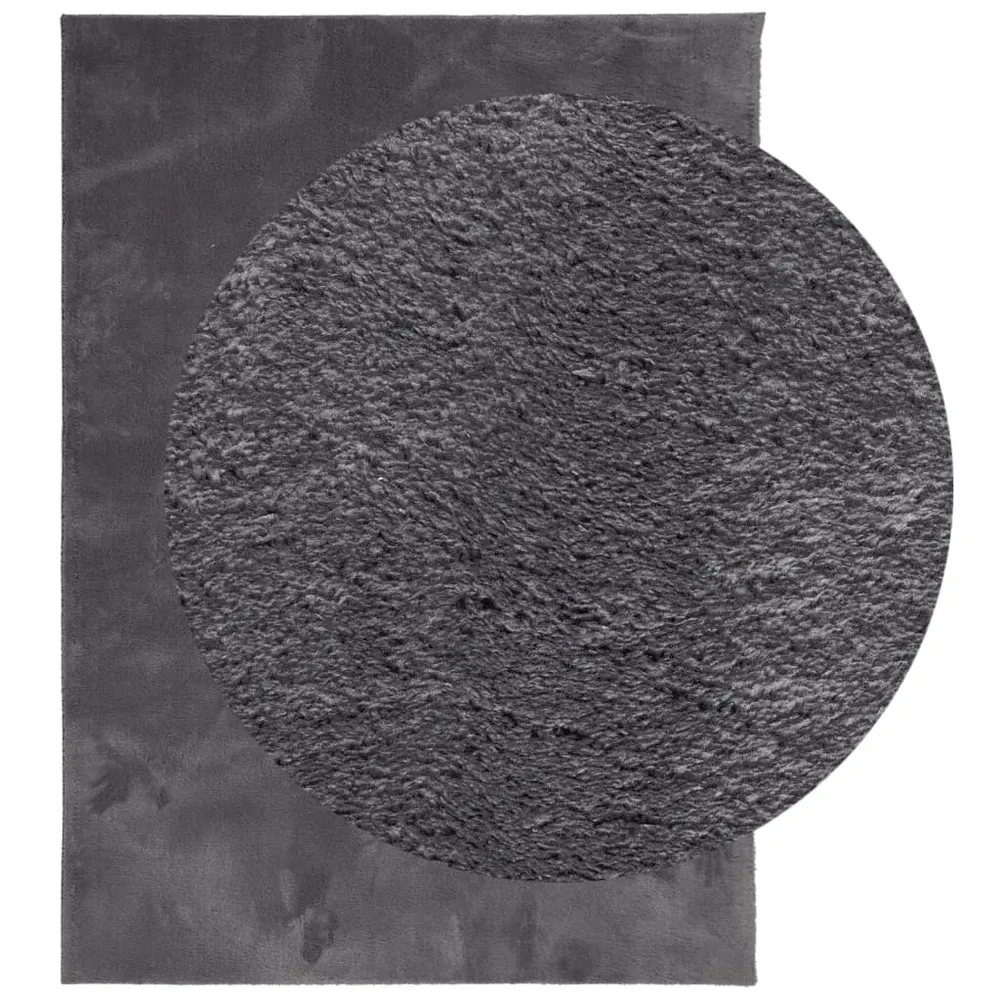 vidaXL Tapis HUARTE à poils courts doux lavable anthracite 200x280 cm