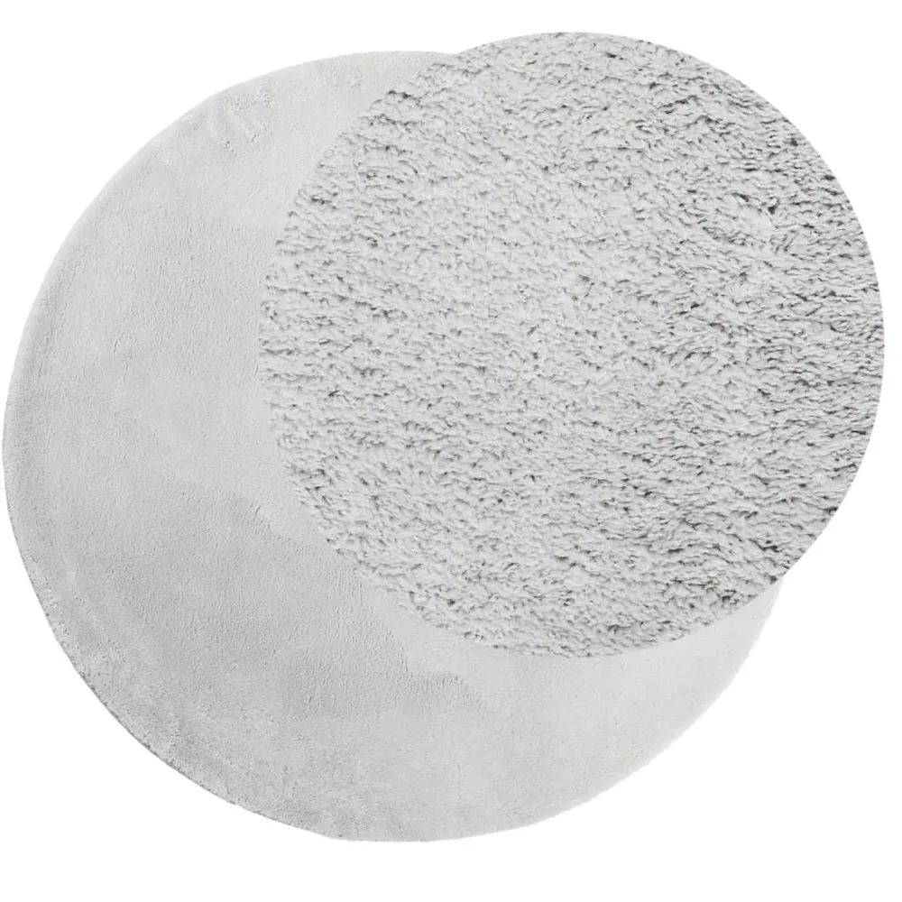 vidaXL Tapis HUARTE à poils courts doux et lavable gris Ø 120 cm
