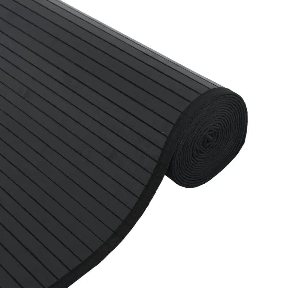 vidaXL Tapis rectangulaire noir 100x1000 cm bambou