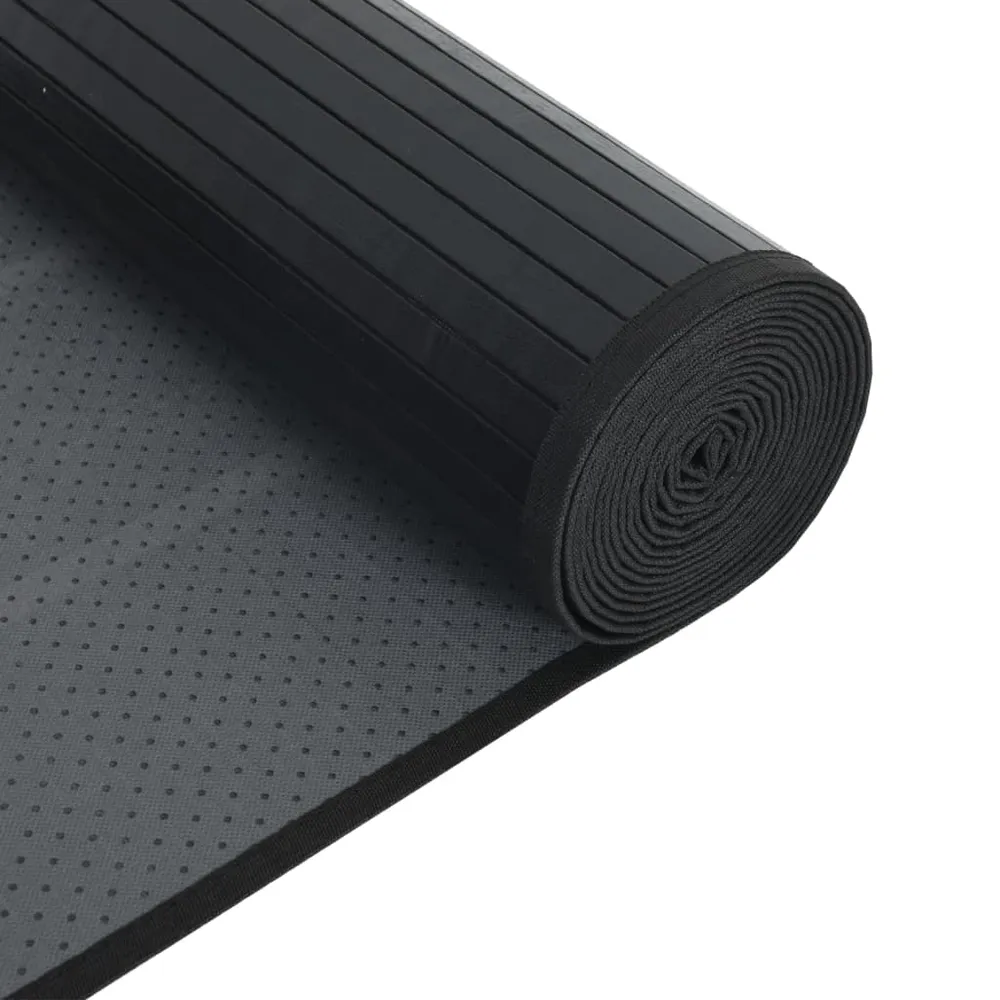 vidaXL Tapis rectangulaire noir 100x1000 cm bambou