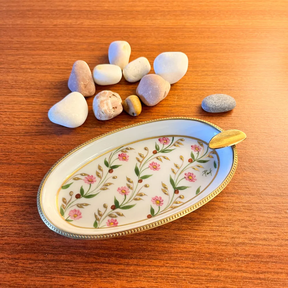 vide-poche porcelaine de Limoges et laiton