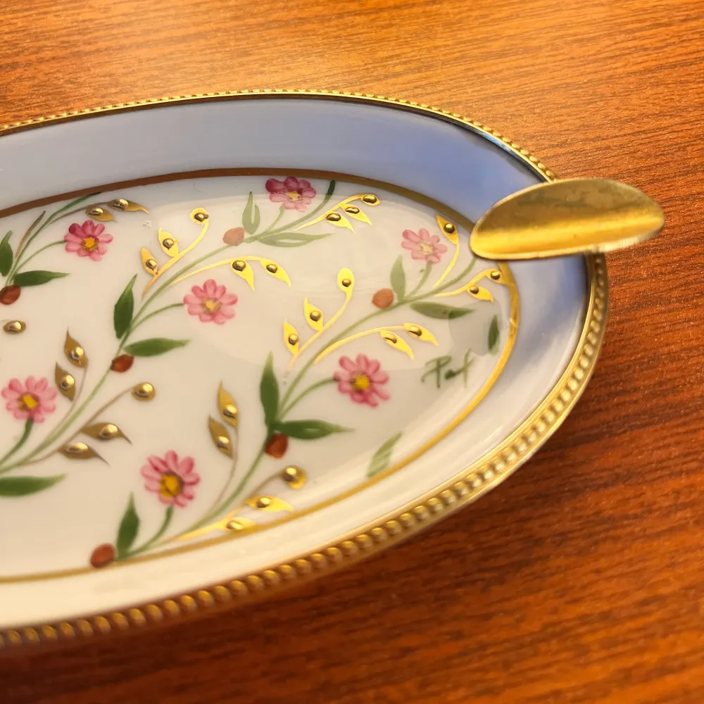 vide-poche porcelaine de Limoges et laiton