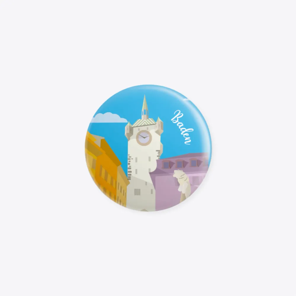 Vintage Baden – Tour de ville – Aimant rond – Plastique – Reana.Design