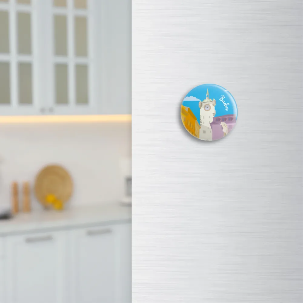 Vintage Baden – Tour de ville – Aimant rond – Plastique – Reana.Design