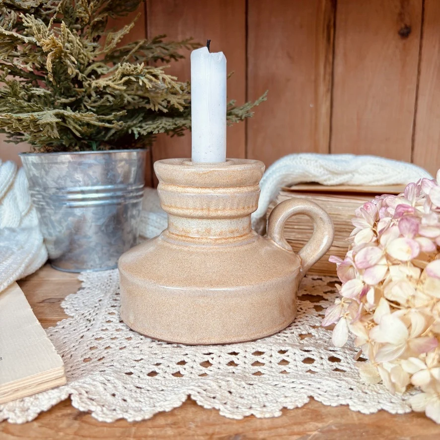 Bougeoir en terre cuite Vintage
