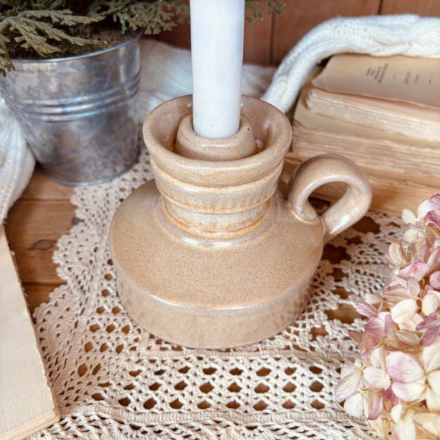 Bougeoir en terre cuite Vintage
