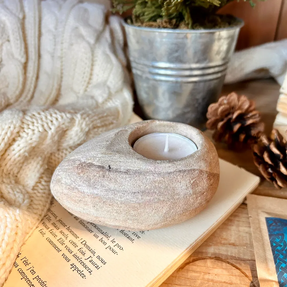Porte encens en pierre naturelle Vintage