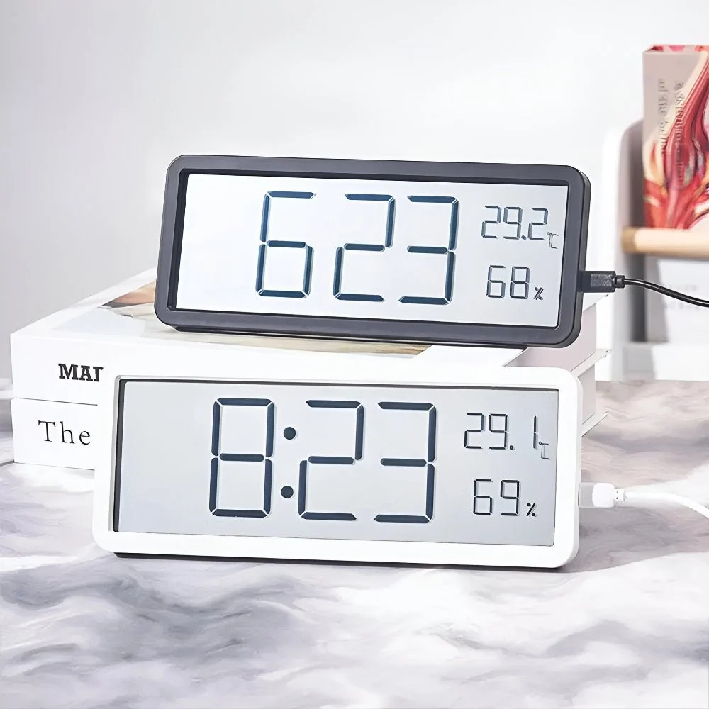 Horloge murale LED en acrylique avec affichage température et humidité Virelle Maison