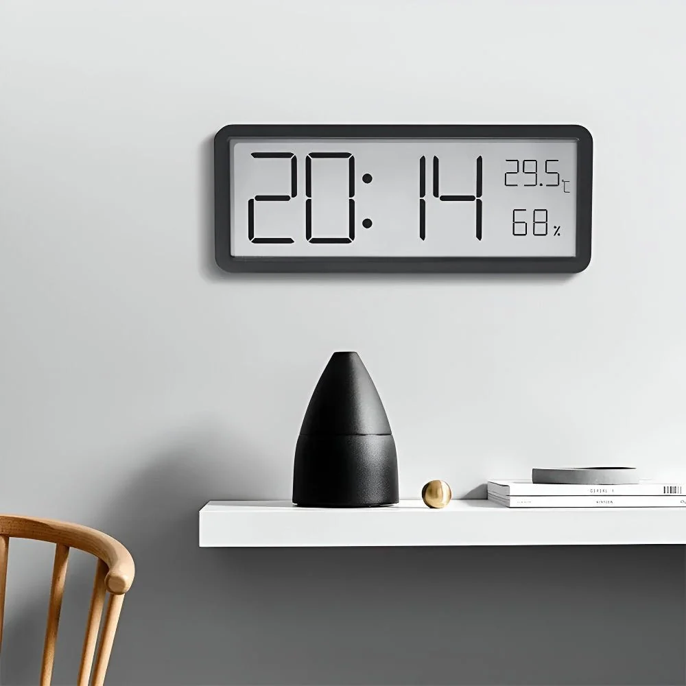 Horloge murale LED en acrylique avec affichage température et humidité Virelle Maison