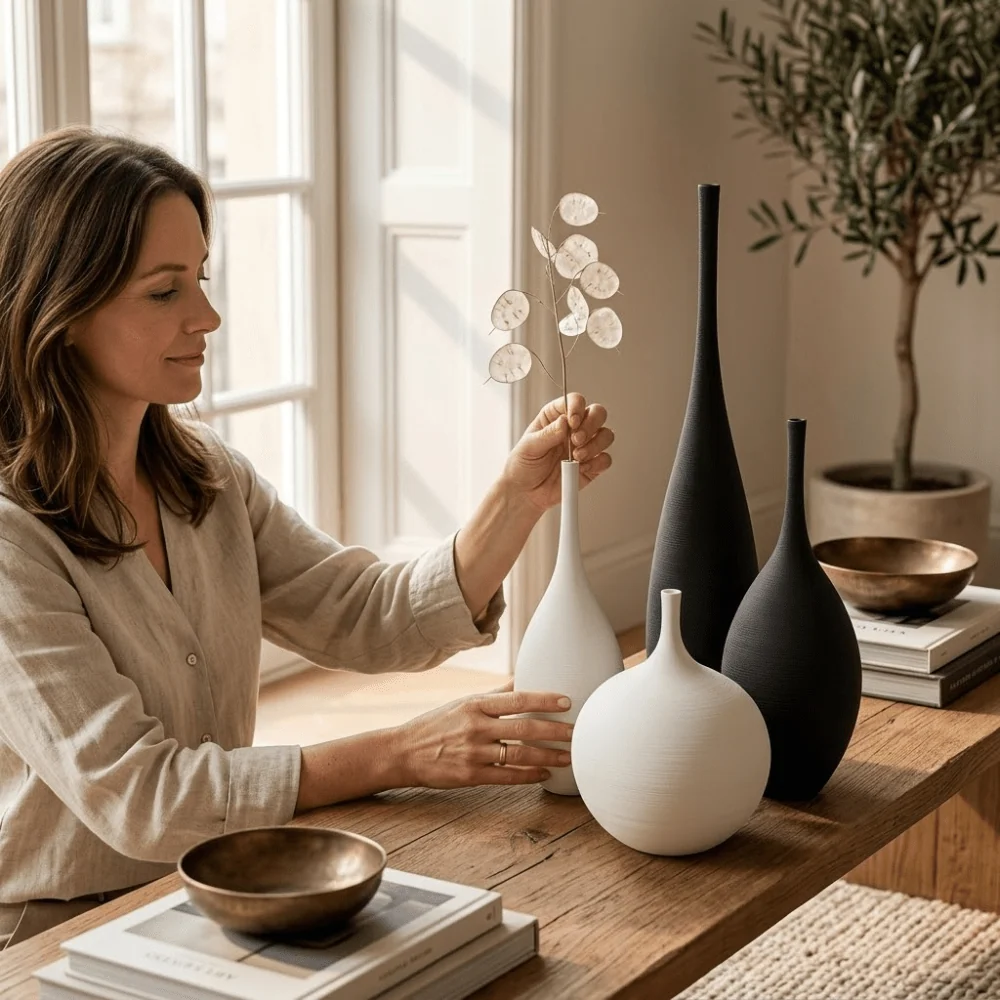 Vase en céramique mate minimaliste – style scandinave | Virelle Maison