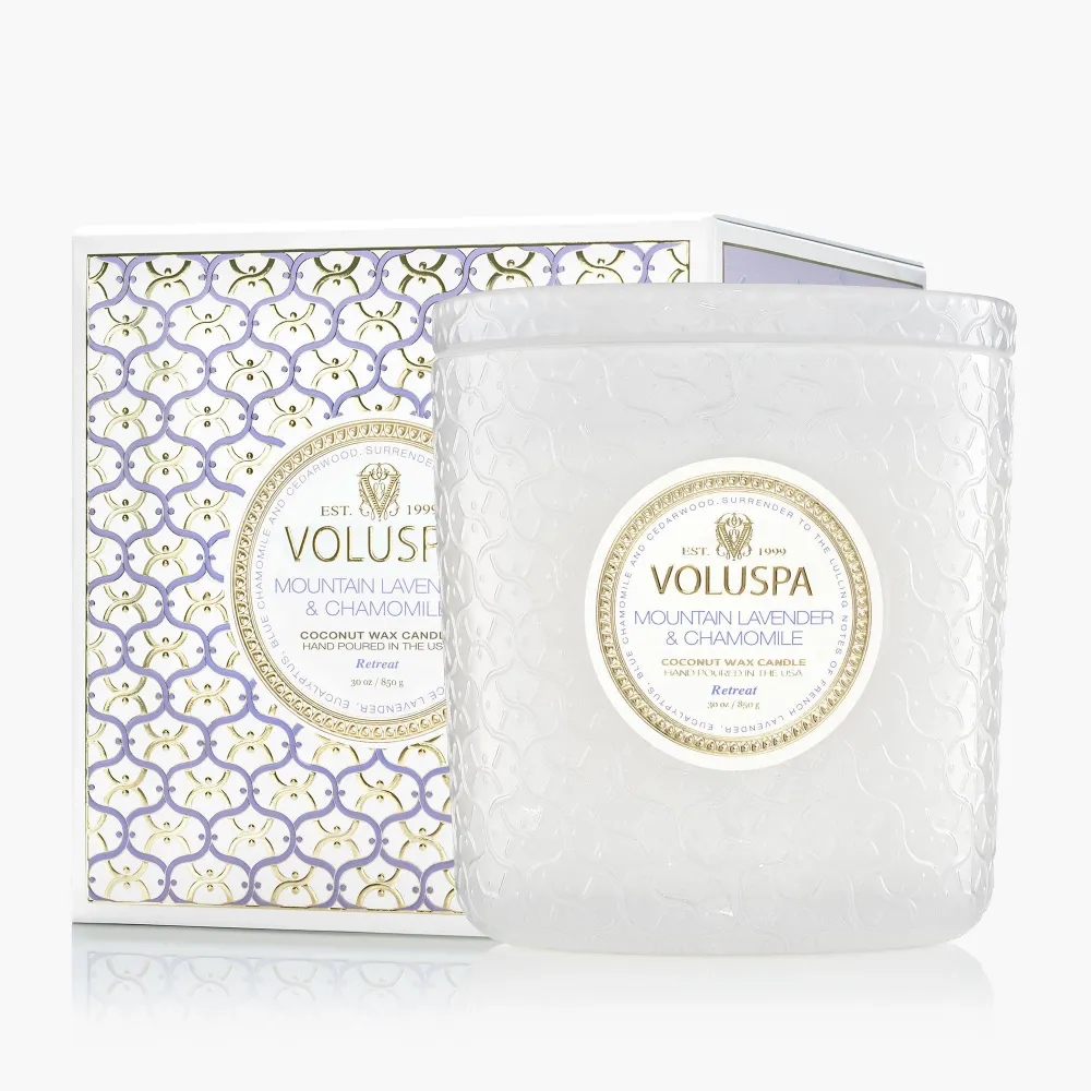 Voluspa Bougie Parfumée 3 Mèches Montagne Lavender & Camomille | Pot De Luxe