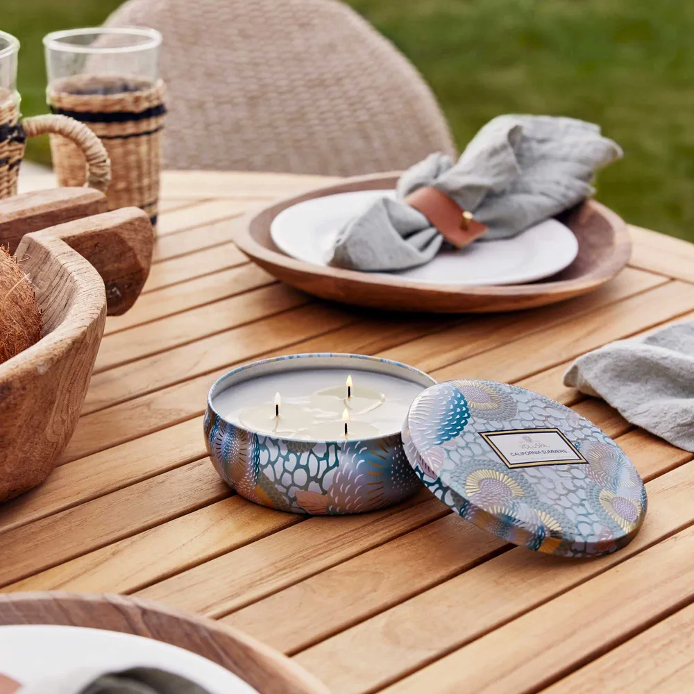 Voluspa Bougie Parfumée Trois Mèches California Summers | Boîte avec Couvercle